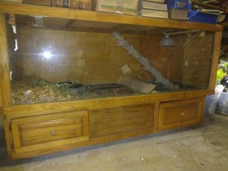 Large 6Foot Long Terrarium Snake Reptile Cage With Two Piece Glass Front Display Window  Case No