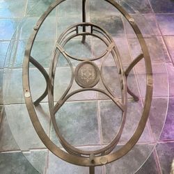 Glass Top Coffee Table, Metal Base