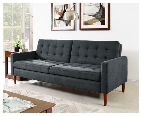 40% OFF // OPEN BOX LIKE NEW // COSTCO Gray Fabric Euro Lounger Sofa Bed