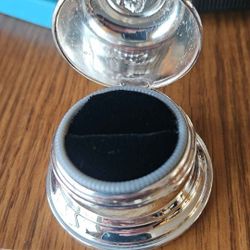 Vintage Birks Regency Canada Silver Plate Bell Shaped Ring Box With Lion Logo