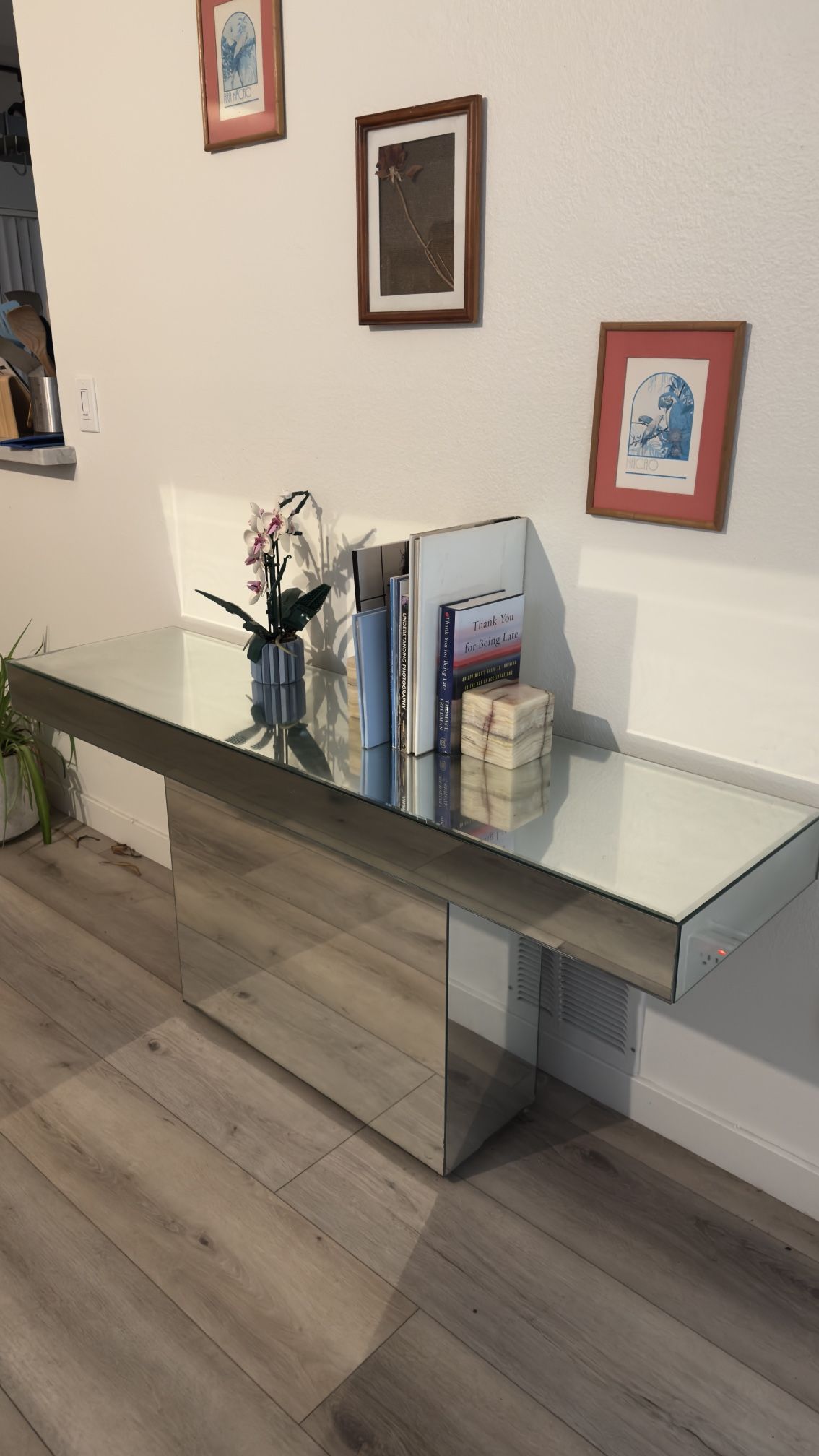 Mirrored Glass Console Table