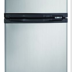 Danby Stainless Steel Mini Fridge With Compact Freezer Like New! 