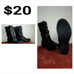 Multi-Buckle Mid Calf Boot