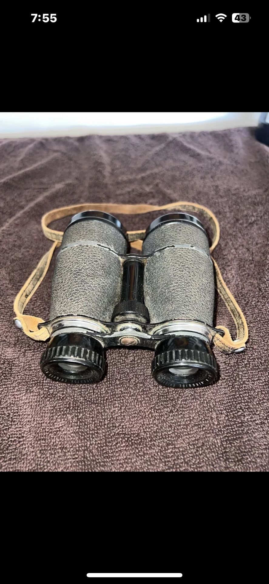 VINTAGE ANTIQUE AIRGUIDE 5X40 "47A" ACHROMATIC BINOCULARS WW2 With Case
