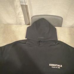 Essentials Black hoodie with white writing, size XL