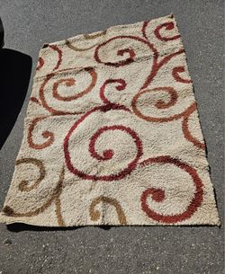 Beige And Maroon Area Rug
