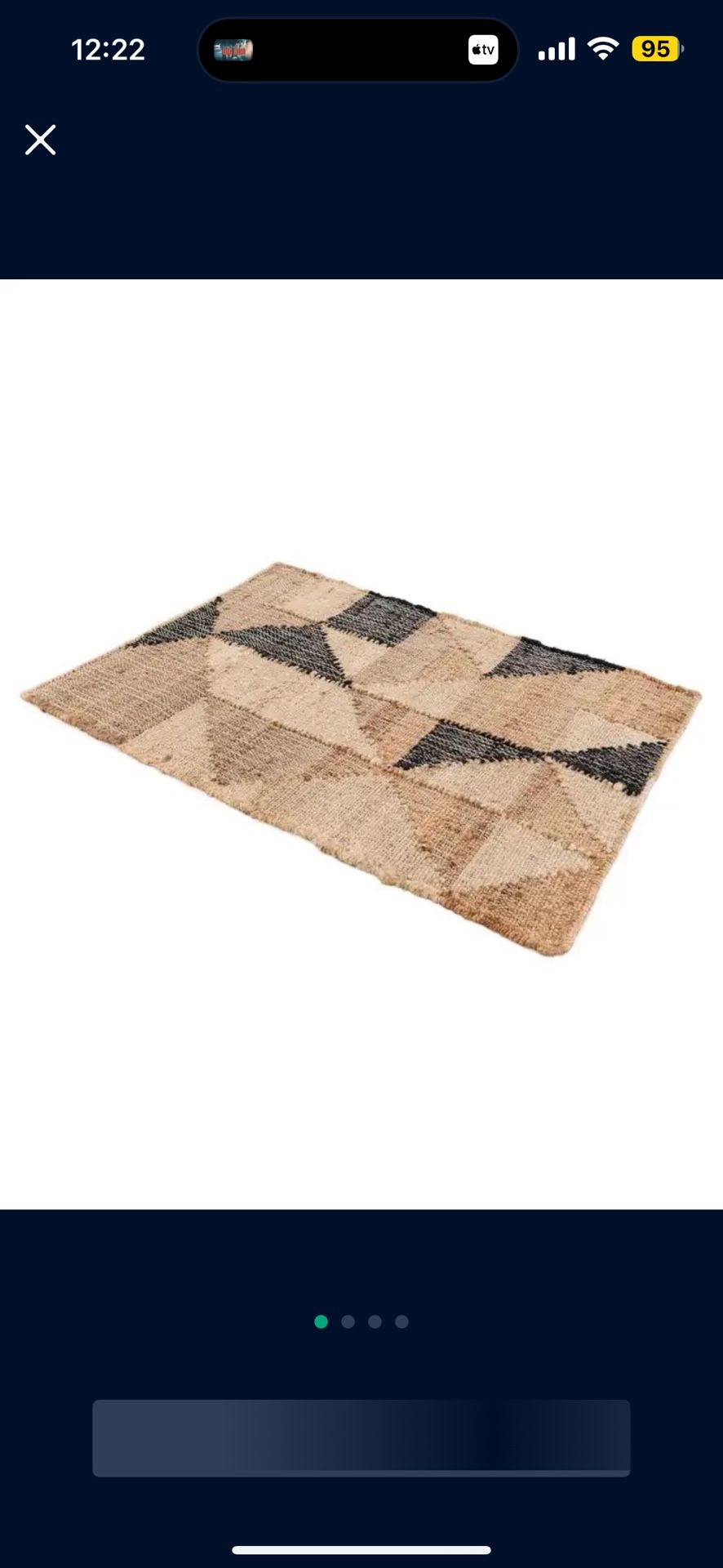 Brand New 2' x 3' 1 Hand Woven Kala Handwoven Jute Rug  