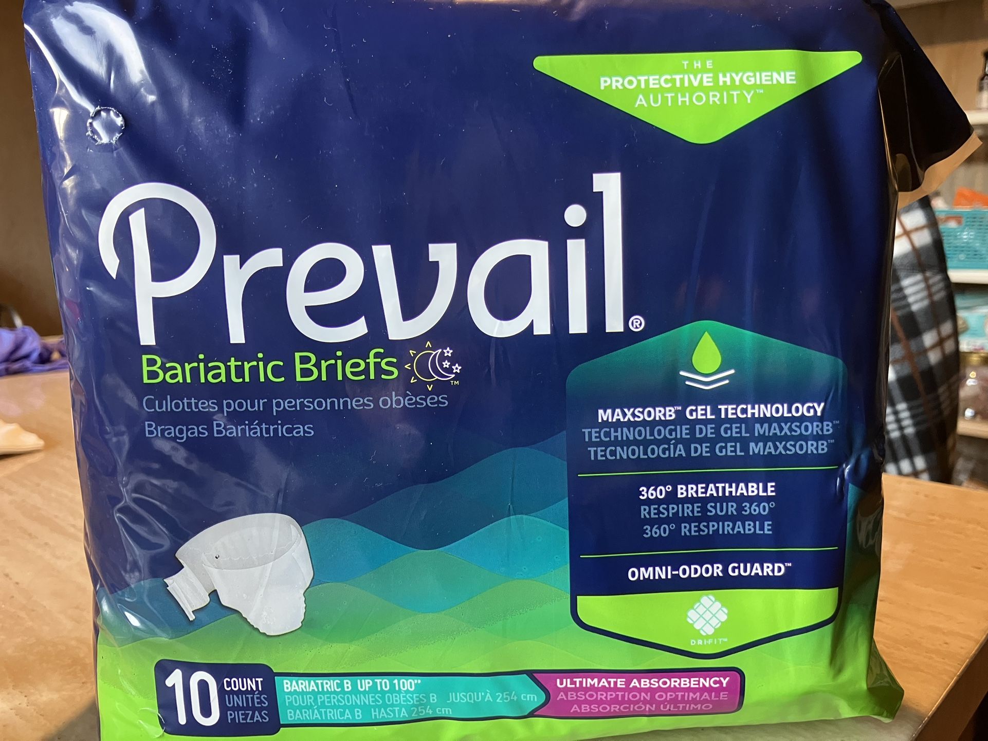 Prevail, Bariatric Briefs-10 Count Box FREE