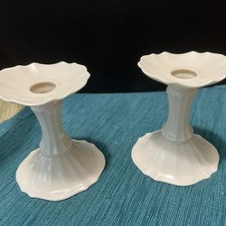 Lenox Symphony Candleholders Pair Cream Color
