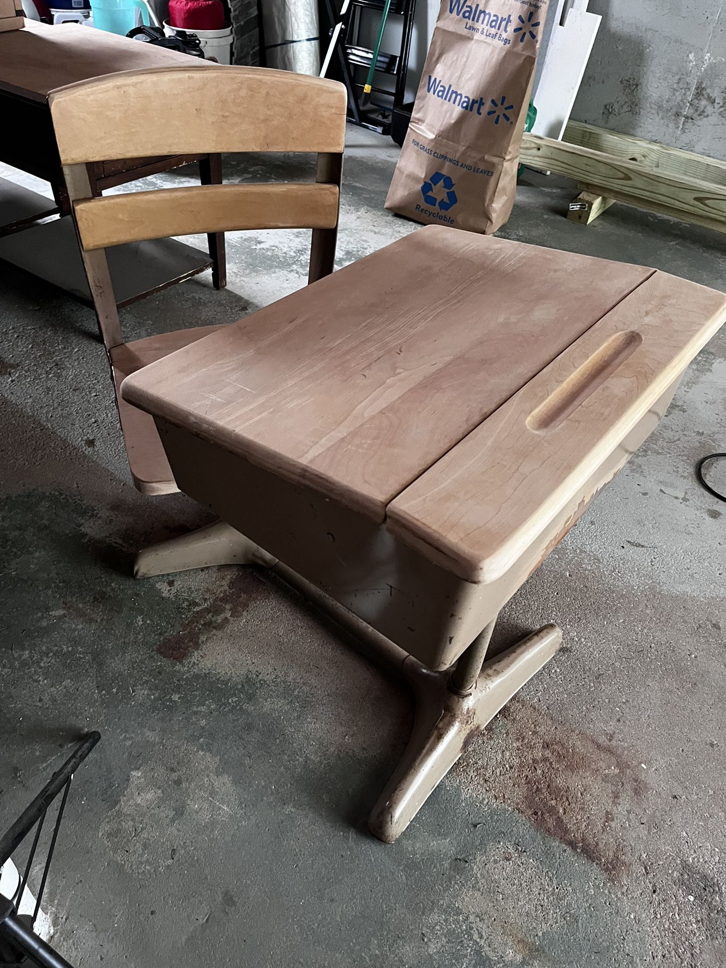 Antique Vintage School Desk 50s