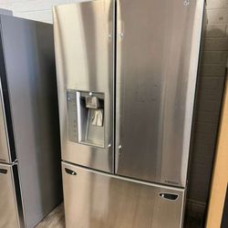 LG stainless steel French door fridge handles inside counter depth with warranty