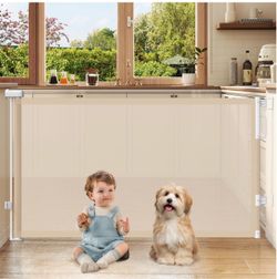 Retractable Gate, 34" H x 58" wide, Beige