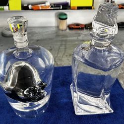 Glass Decanters – Skull + Heavy Twisted Design (Set of 2)