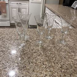 Vintage Etched Wine Glasses