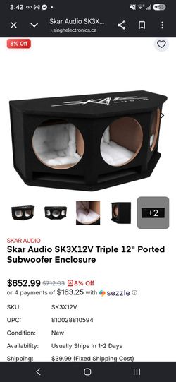 Skar audio triple sub box for 12s