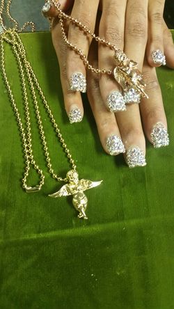 Gold plated angel necklaces