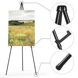63” Portable Black Metal Easel Stand (2 Pack