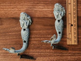 Mermaid towel hooks