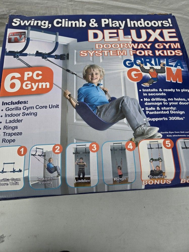 Doorway gym system for kids
