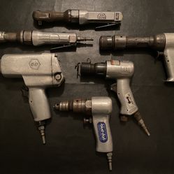 Lot of 6 Pneumatic Air Tools Mac Tools IR Black & Decker Drill Ratchet