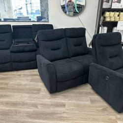 Black 3 Piece Seating 