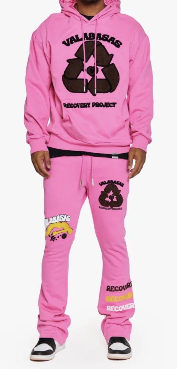 VALABASAS RECOVERY PROJECT CARMINE ROSE FLEECE SET