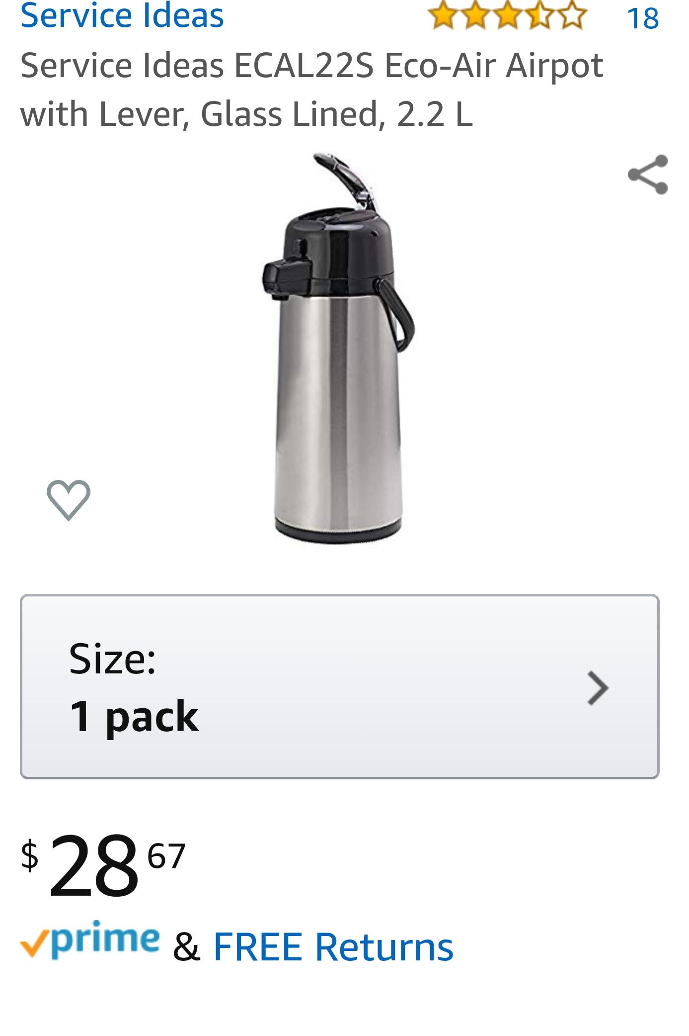 ECO-AIR GLASS LINED AIRPOT