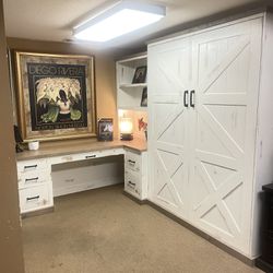 Murphy Bed , Country White & Warm Alder , Solid Wood , Desk ,Drawers & Hutch .start At 2k 