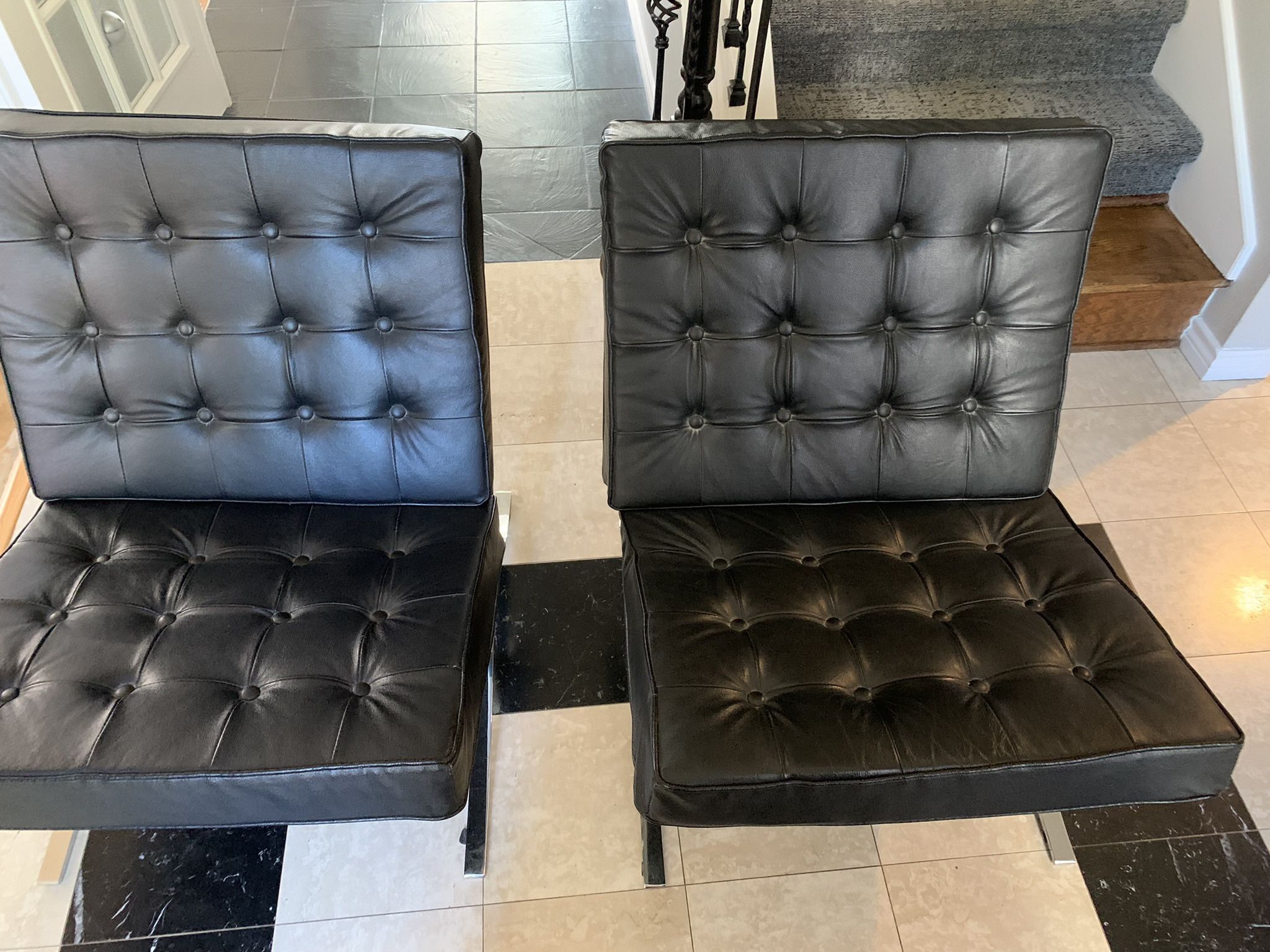 2 Barcelona Reproduction Chairs Mid Century Modern - Make Offer