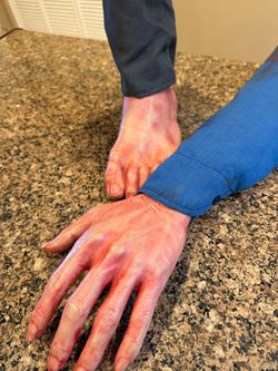 Realistic severed Hand Foot Halloween Set