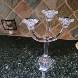 Vintage Villeroy & Boch Led Crystal 3 Candle Candelabra 