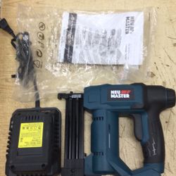 NEU MASTER Nail Gun Battery Powered, 18 Gauge 2 in 1 Cordless Brad Nailer/Staple Gun with 2.0Ah Li-ion Battery, 1000pcs Nails and 500pcs Staples Inclu