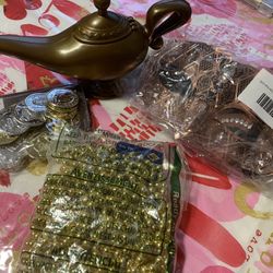 Lantern, Masquerade Mask, Beads & Coins