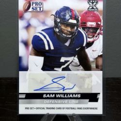 PSA-SW1 Sam Williams 2022 Pro Set Draft - Autographs