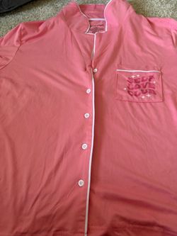 Self Love Club Pink Button-Up Sleep Shirt