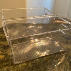 Clear Plastic Storage Bins – Kitchen/ Pantry Organizers & Storage Containers, Cabinet Organizer 
