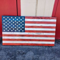 Rustic Wood American Flag Wall Art