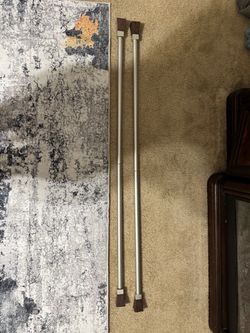Curtain Rods with Wood End Caps – Set of 2
