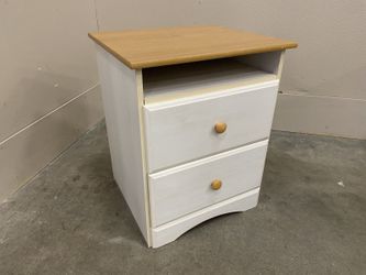 PERDUE Tow Town Farmhouse Style 2 Drawer Dresser with Wooden Knob Pulls