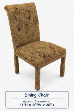 8 upholstered Parsons style dining chairs