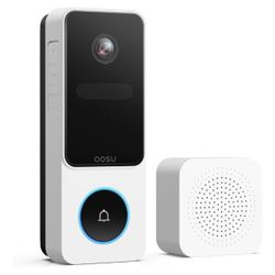 aosu Doorbell Camera Wireless- Head-to-Toe View, 2.4GHz WiFi Video Doorbell with Chime, Support Local Storage,Smart Human Detection, Works with Alexa 
