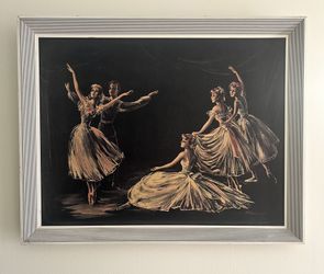 Framed Ballerina Mid Century Set Wall Art