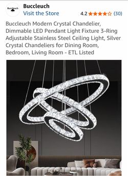 3-Tier Crystal Ring Chandelier