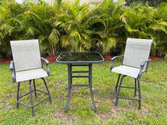 Outdoor Patio Bar Height Bistro Set