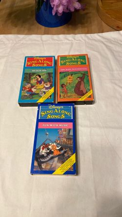 Lot 3 vintage Disney's sing-along songs, VHS tapes