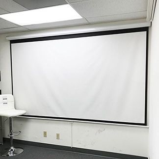 (NEW) $60 Manual 100” 16:9 Projector Screen Manual Pull Down Matte White Viewing Area: 87x49”