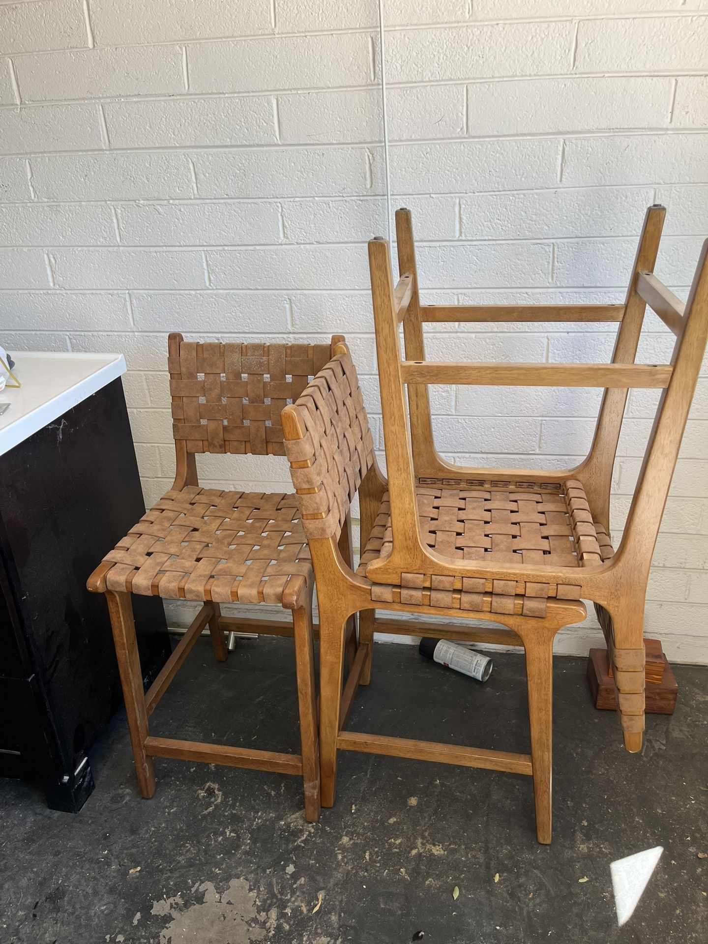 Leather Woven Chairs