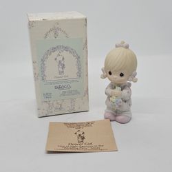 PRECIOUS MOMENTS FIGURINE E-2835 FLOWER GIRL WEDDING 1983 Matte finish Small

Excellent Pre-owned condition,  no flaws, mint condition as it was kept 
