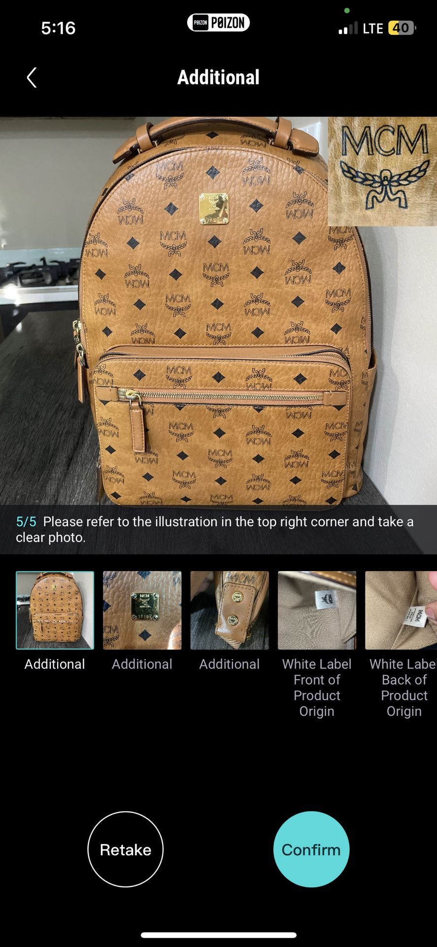 Mcm Backpack Cognac Authentic