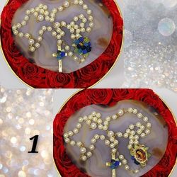 Rosario de la virgendeguadalupe de chapa de oro, our Lady of guadalupe rosary gold plate